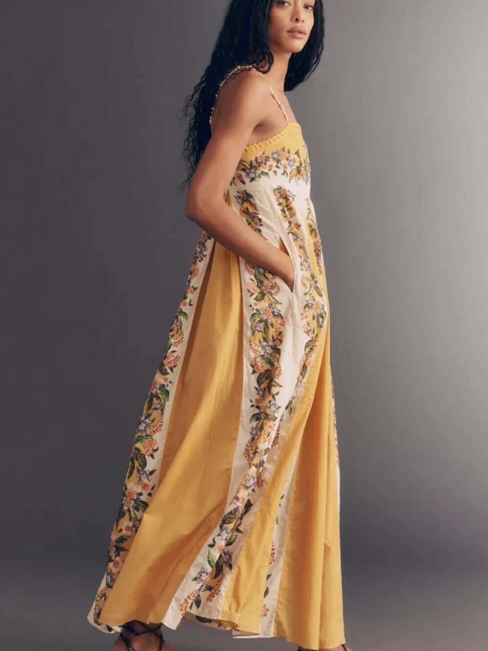 New Farm Rio Sand Hilo Sleeveless A-Line Maxi Dress by Anthropologie - Picture 4 of 8